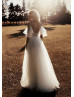 Ivory Embroidery Lace Glitter Tulle Shiny Wedding Dress
